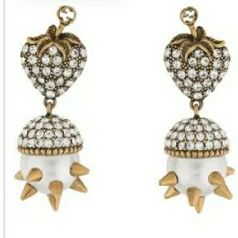 Gucci Strawberry Crystal Spike Earrings - Picture 2 of 3